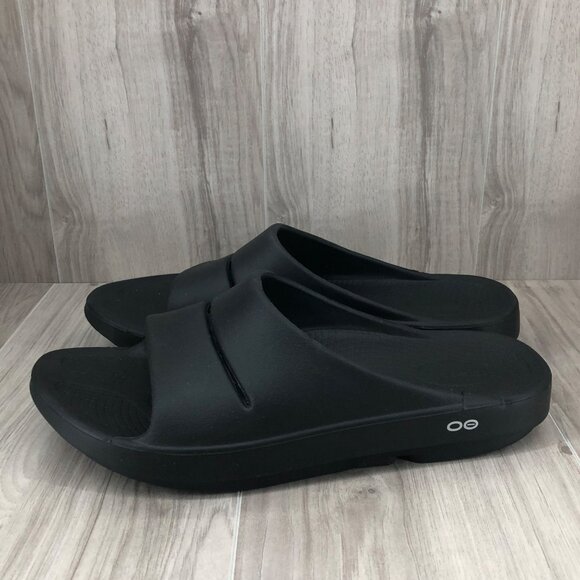 Oofos Slide Sandals Mens 13 Recovery Black Rubber Slip On Comfort Shoes main image 11